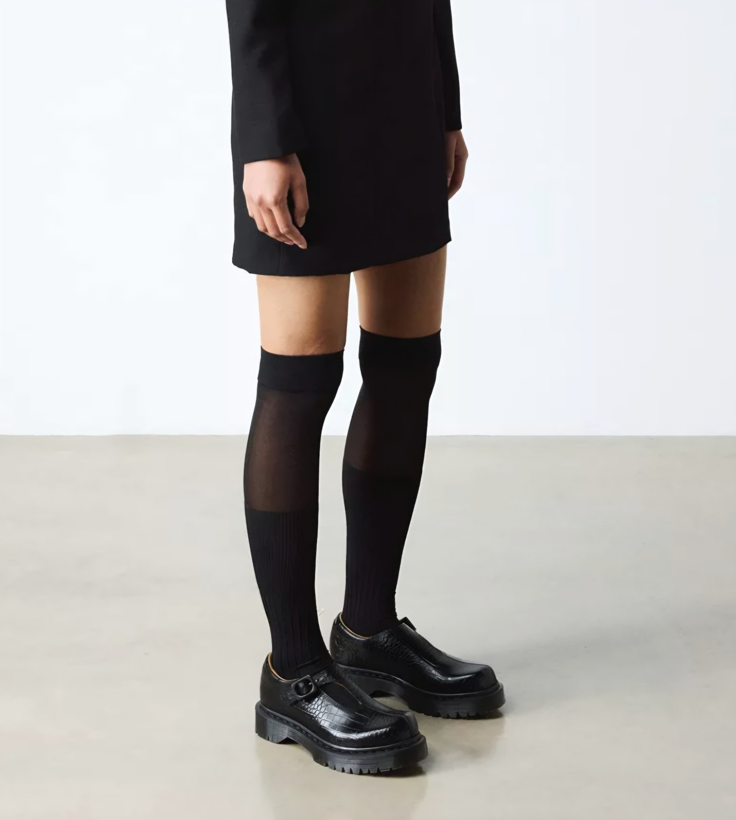 Dr. Martens Rejena Mj Black Croc Leather Mary Jane Shoes Women's Us 9